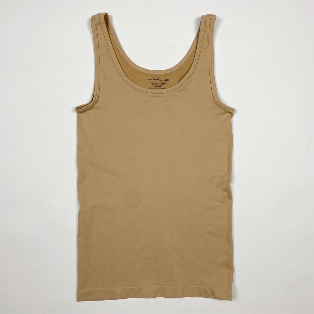 Skinniegenie‎ Nude Slimming Seamless Scoop Neck Stretch Tank Top Womens OS Tan